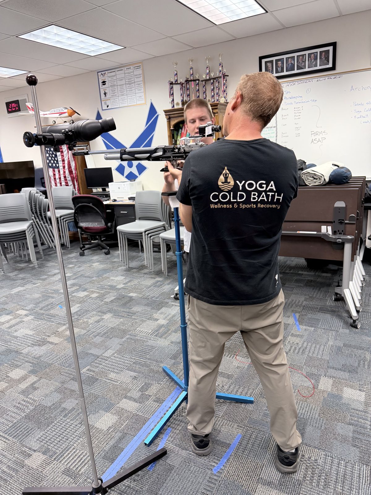 Air rifle practice at O'Connor AFJROTC