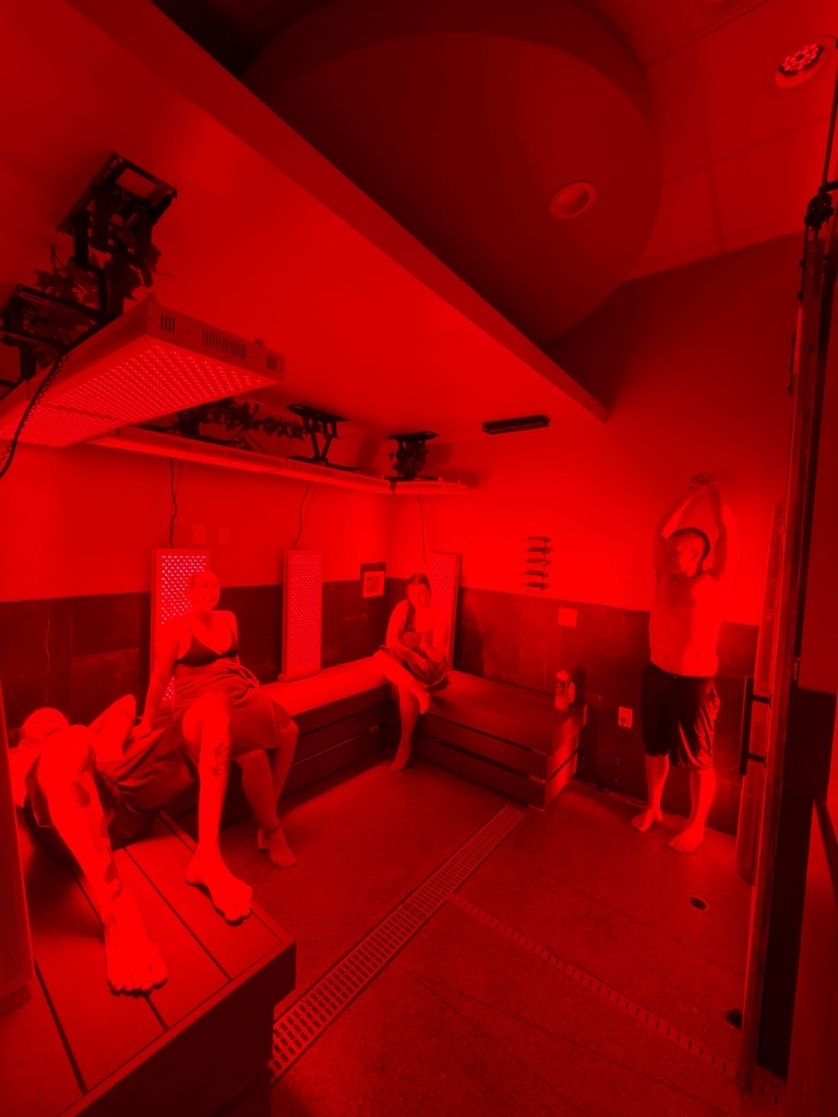 Group red light session at Yoga Cold Bath