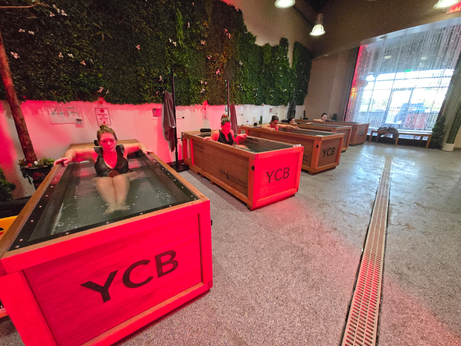 Members in the YCB cold plunge room